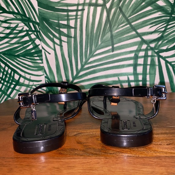 Coach Piccadilly Black Rubber Jelly Sandals Women’s 5 B - Picture 4 of 10
